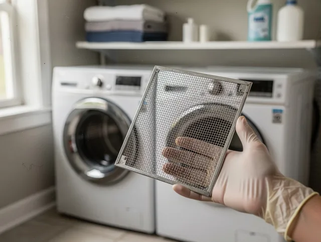 Glendale Dryer Vent Cleaning specialist performing detailed lint trap cleaning service in Glendale