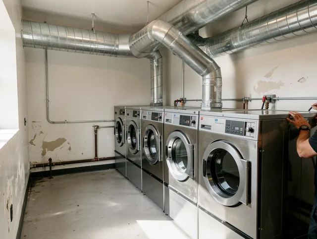 Glendale Dryer Vent Cleaning team performing large-scale commercial dryer vent cleaning in Glendale