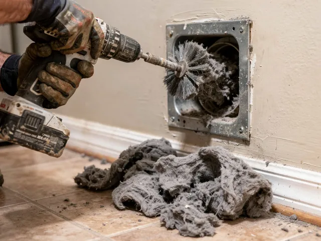Certified Glendale Dryer Vent Cleaning technician performing dryer vent cleaning in Glendale