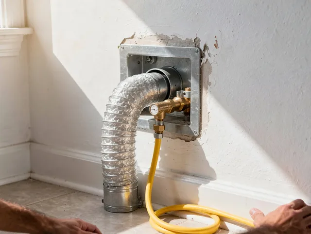 Glendale Dryer Vent Cleaning certified technician performing specialized gas dryer vent cleaning in Glendale